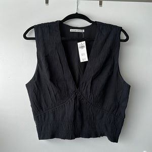 Black Abercrombie Sleeveless Corset Blouse